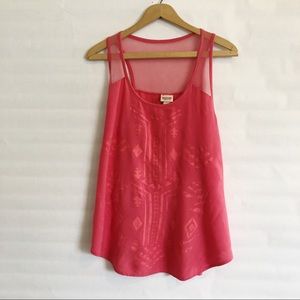 Boho Tribal Tank Top Coral Size XXL